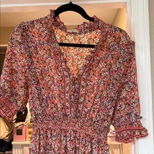 Max Studio Floral Long Sleeve Dress - Pink floral